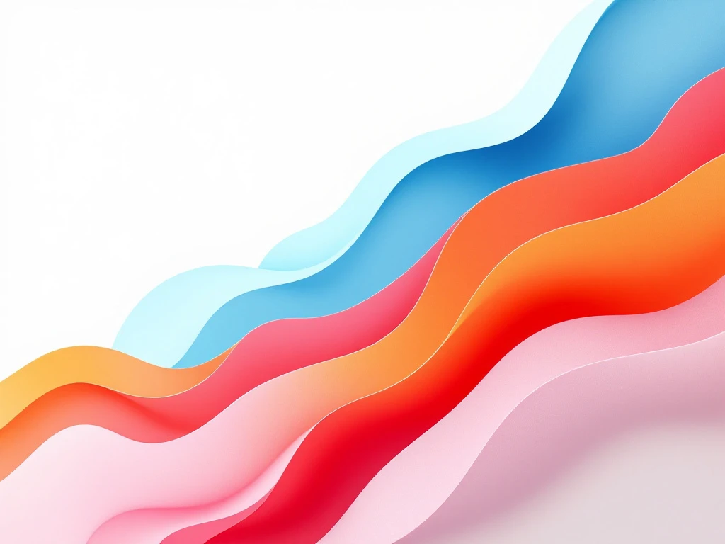 Abstracte compositie met vloeiende organische vormen in blauw, roze en oranje tinten voor recruitment branding